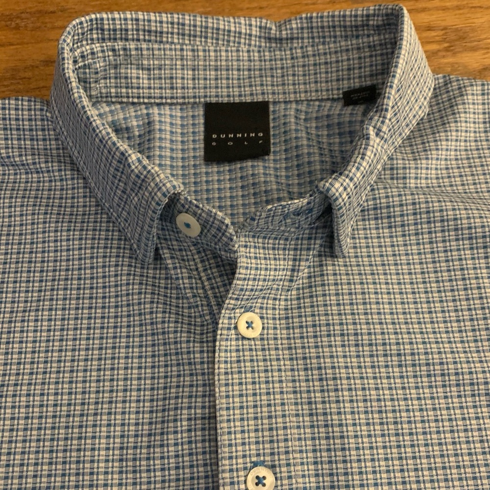 DUNNING GOLF SS Poly Blend Polo w Hidden BD Collar